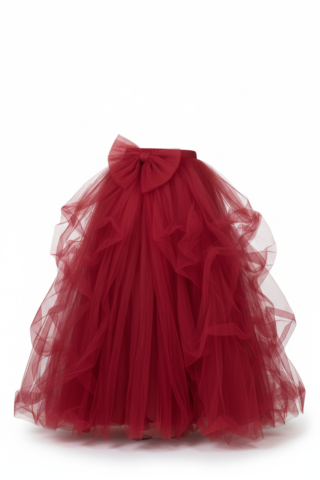 Jupe Rouge Plissée Longue