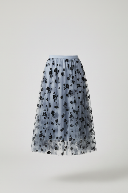 Jupe Longue Tulle Fleurie Élégante