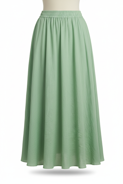 Jupe Longue Élastiquée À La Taille