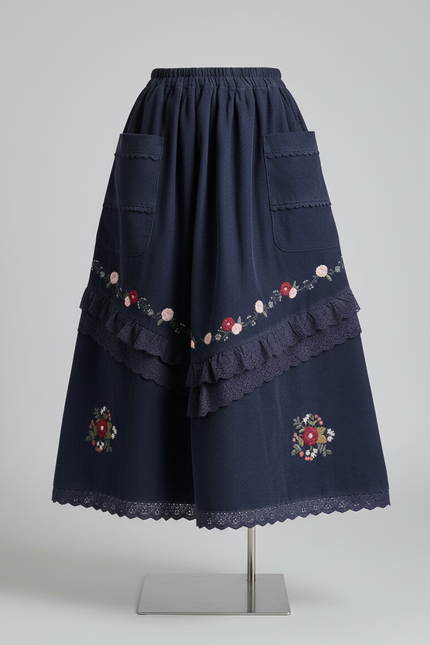 Jupe Froncée Longue