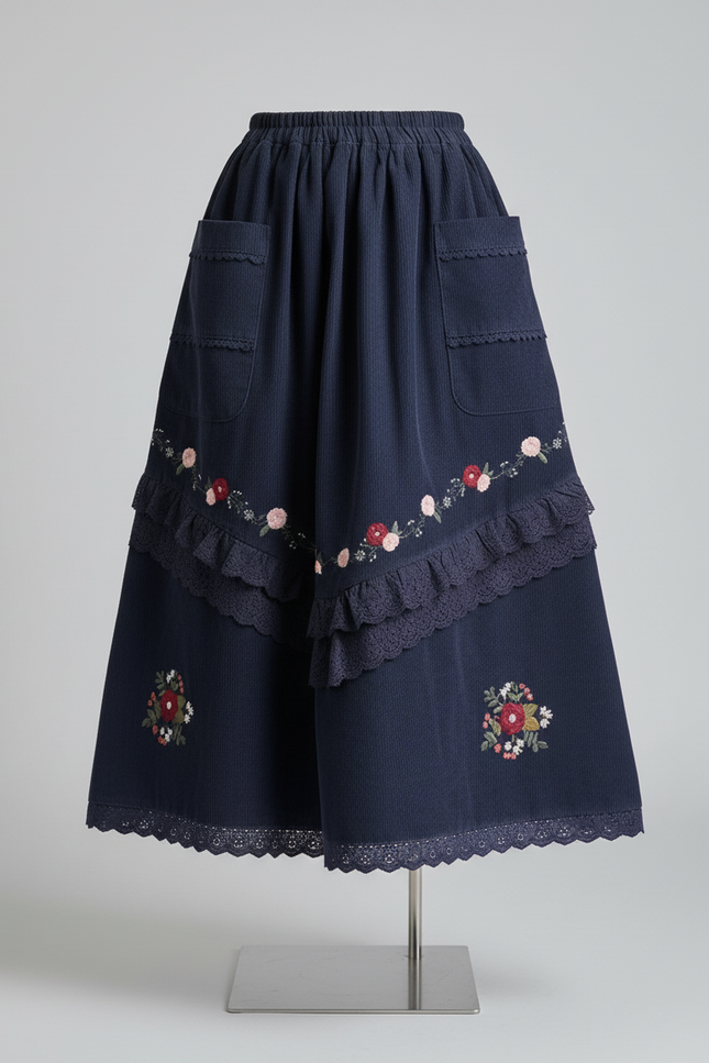 Jupe Froncée Longue