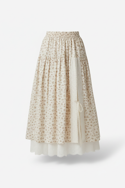 Jupe Longue Fleurie Dentelle Bohème