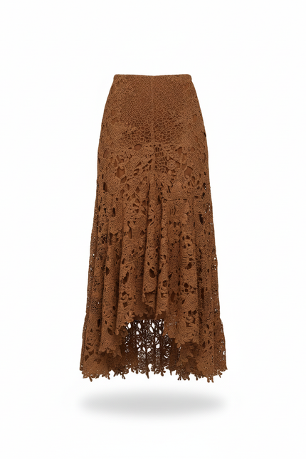 Jupe Longue Dentelle Asymétrique Bohème