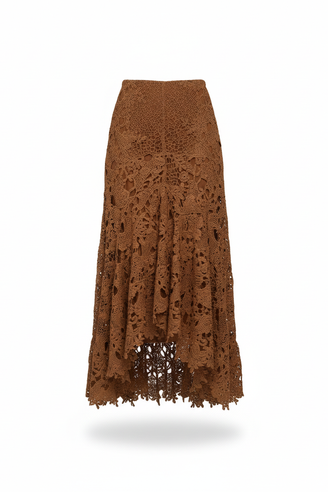Jupe Longue Dentelle Asymétrique Bohème