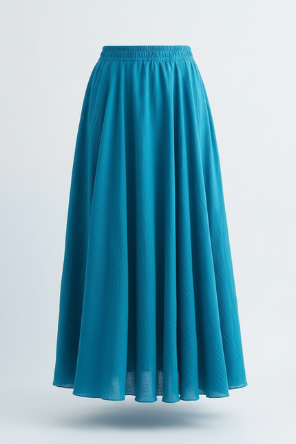 Jupe Longue Fluide Bleu