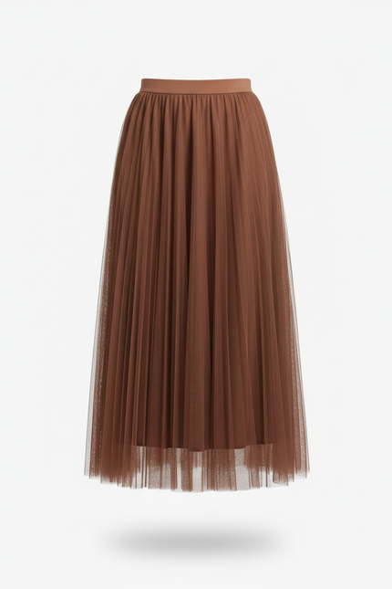 Jupe Longue Chiffon Plissée Fluide