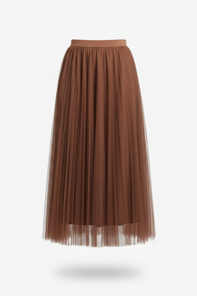 Jupe Longue Chiffon Plissée Fluide