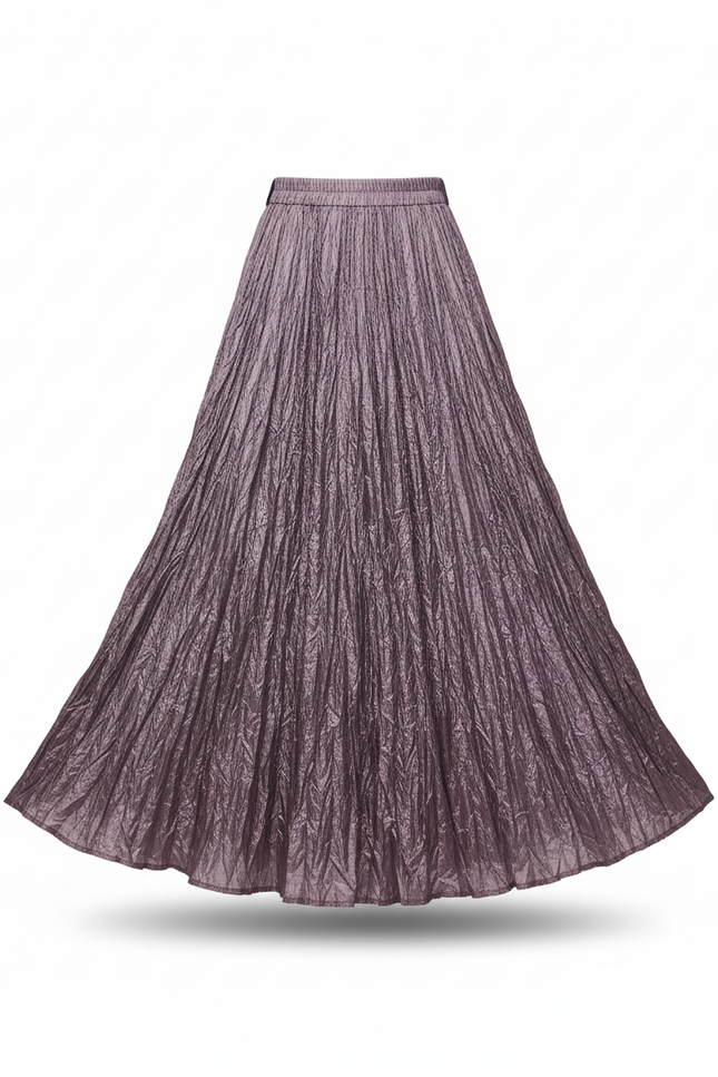 Jupe Longue Violette Plissée Fluide