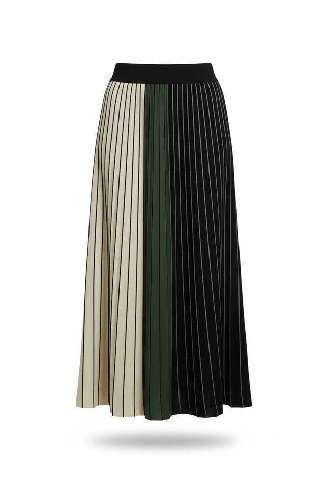 Jupe Plissée Longue Noire Et Blanche
