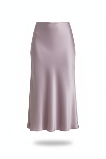Jupe Longue Satin Lavande Élégante