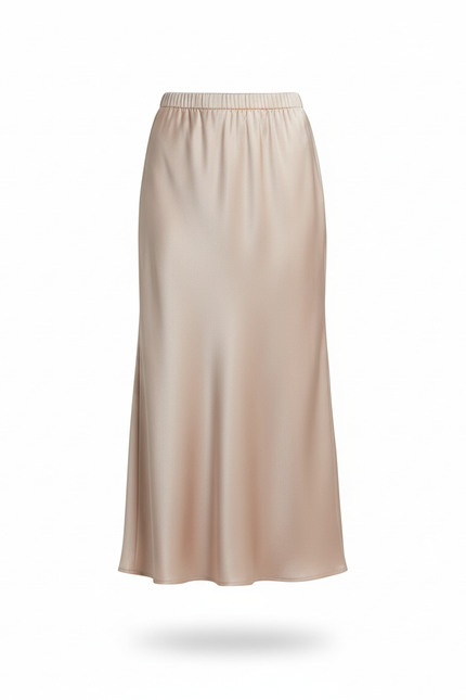 Jupe Longue Satinée Fluide Élégante Mode
