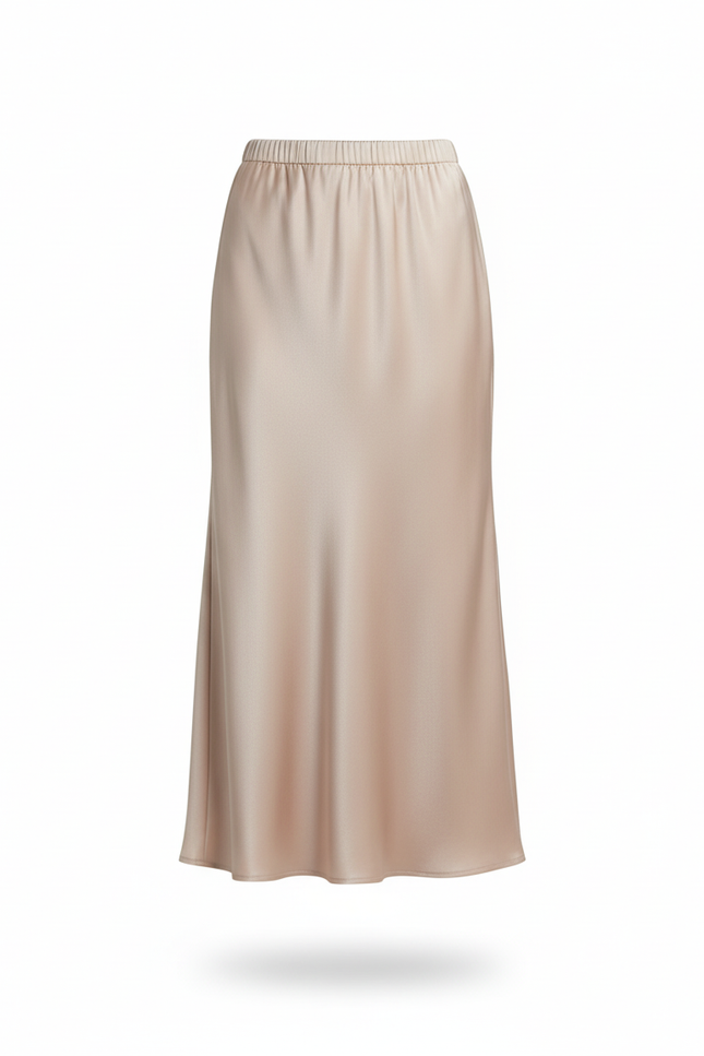Jupe Longue Satinée Fluide Élégante Mode