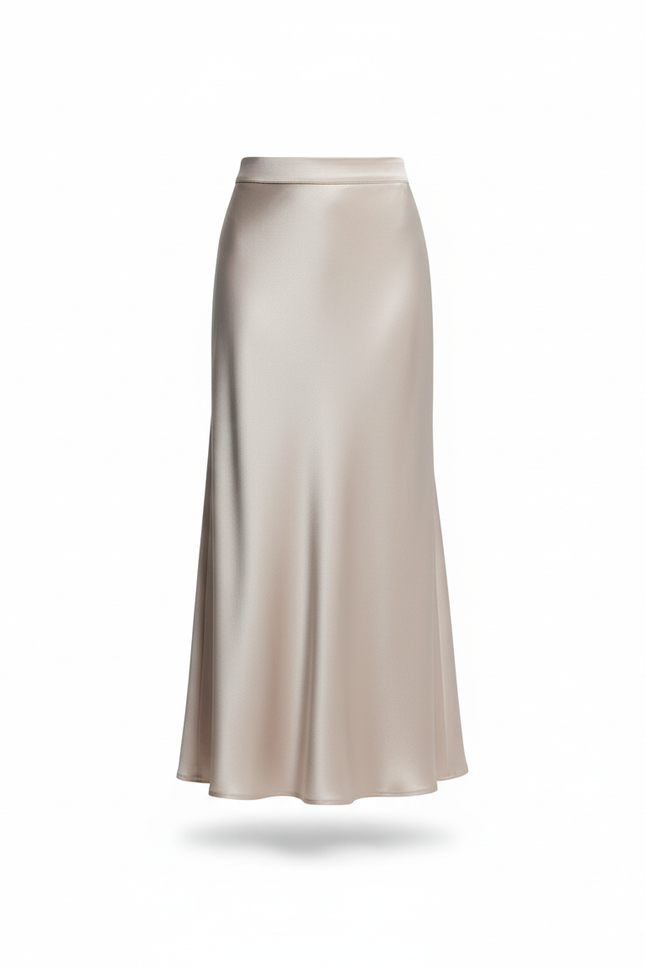 Jupe Longue Satin Fluide Élégante Femme