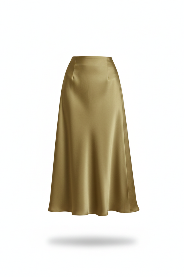 Jupe Longue Satin Fluide Élégante Tenue