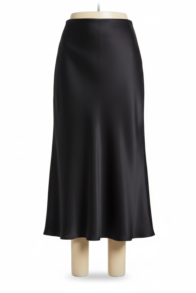 Jupe Noire Femme Mi-Longue