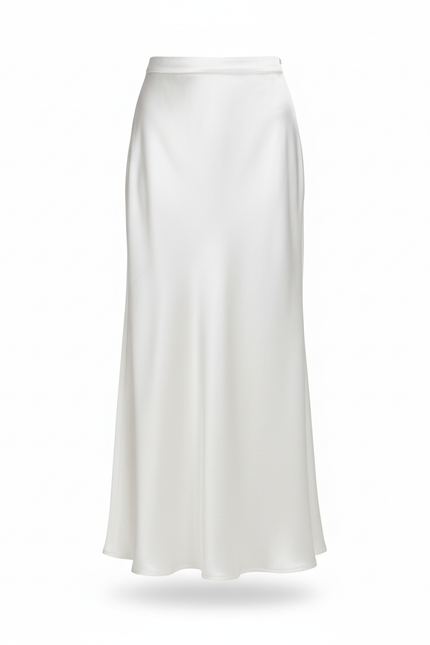 Jupe Longue Blanche Satin Élégante