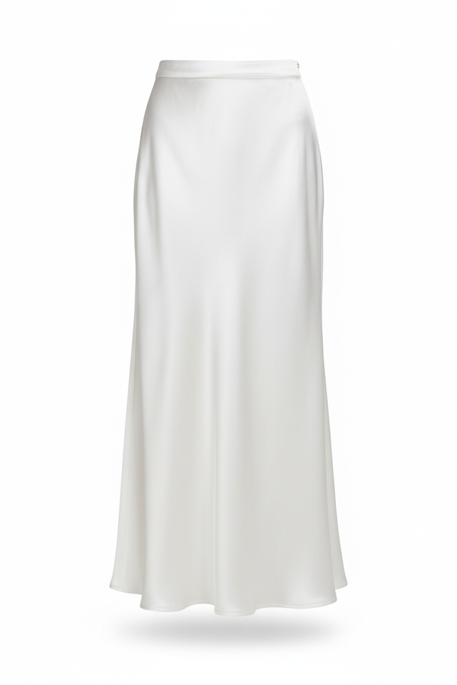 Jupe Longue Blanche Satin Élégante