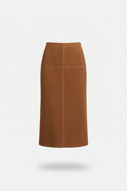 Jupe Longue Cuir Camel