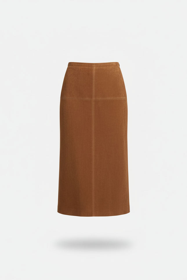 Jupe Longue Cuir Camel