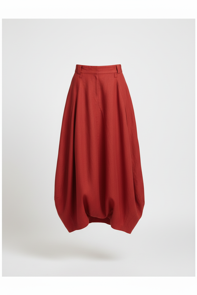 Jupe Longue Rouge Ample Décontractée