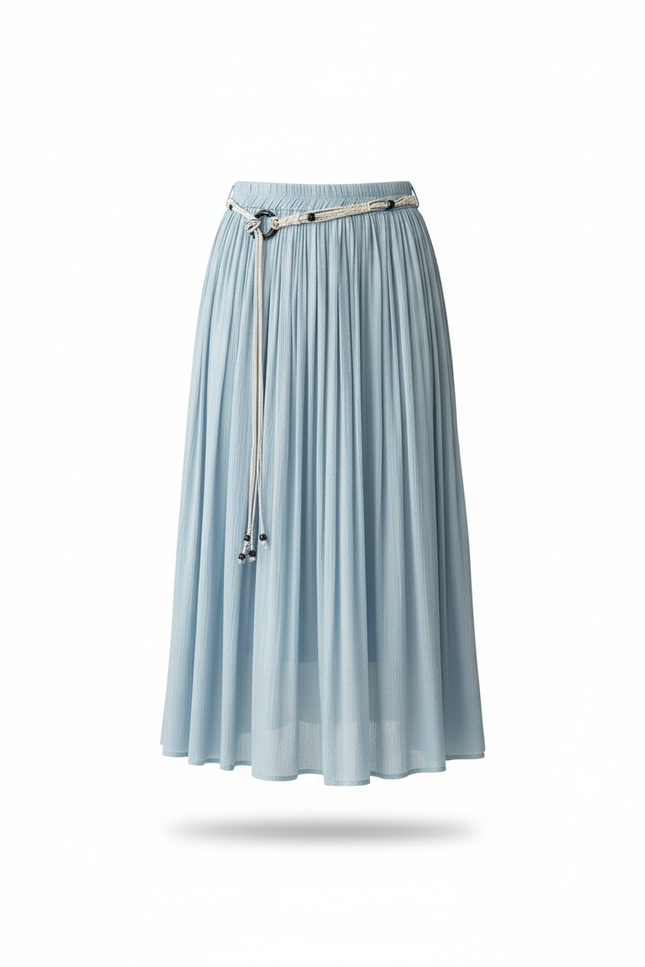 Jupe Longue Bleu Ciel Plissée Fluide