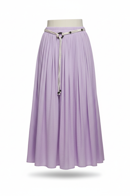 Jupe Longue Lavande Plissée Fluide
