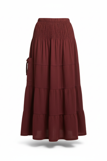 Jupe Longue Boheme Bordeaux