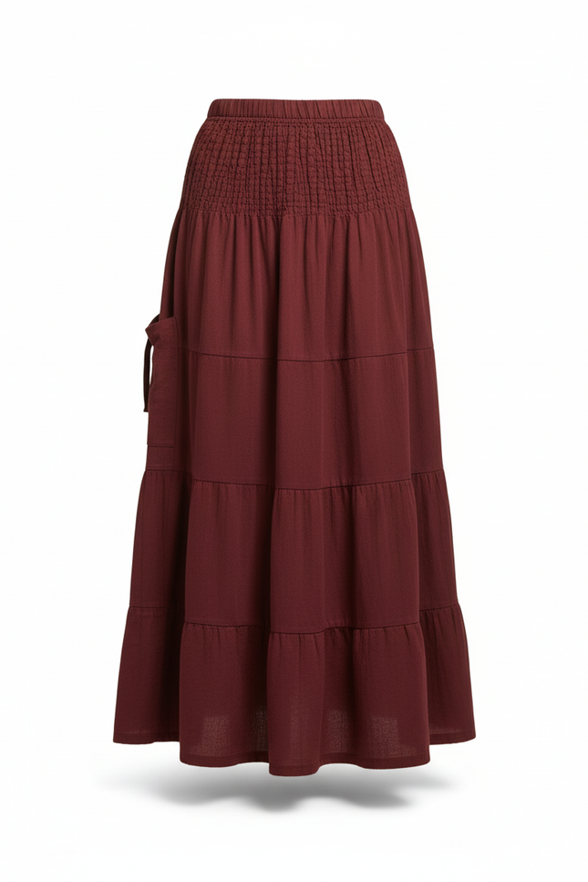Jupe Longue Boheme Bordeaux