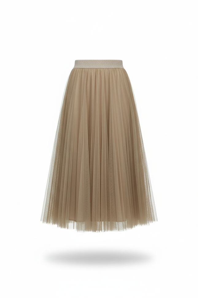 Jupe Longue Tulle Plissée Élégante