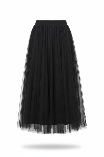 Jupe Longue Plissée Tulle Élégante