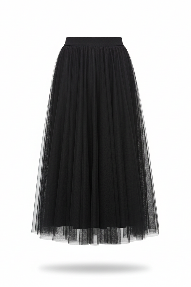 Jupe Longue Plissée Tulle Élégante
