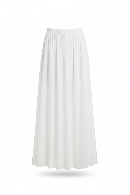 Jupe Longue Blanche Mousseline Élégante