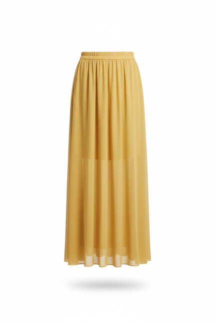 Jupe Longue Jaune Mousseline Fluide
