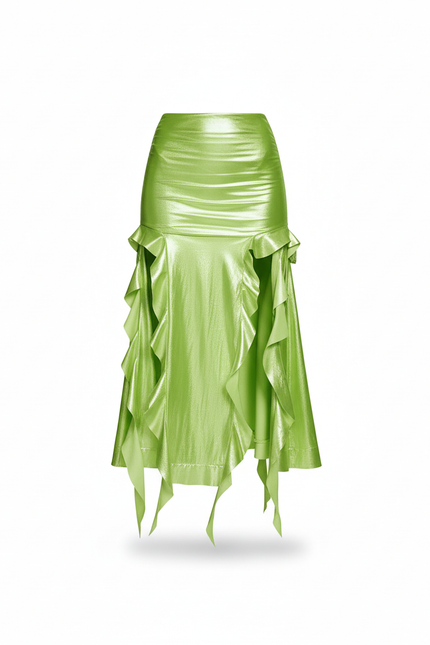 Jupe Longue Fendue Verte