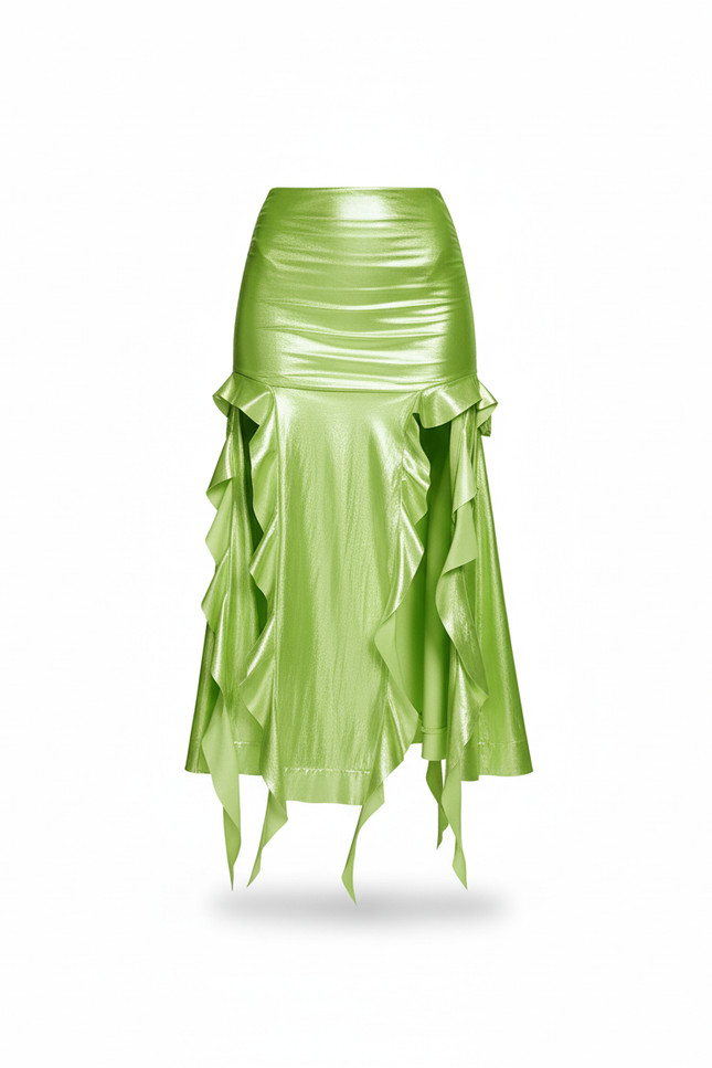Jupe Longue Fendue Verte