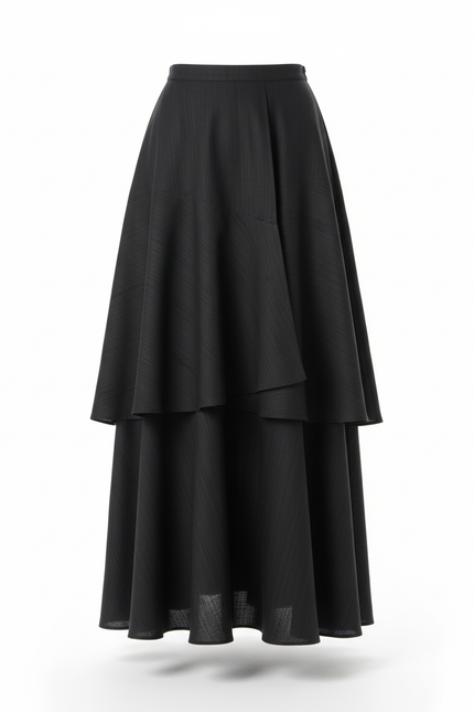 Jupe Longue Motif Feuilles Fluide Élégante