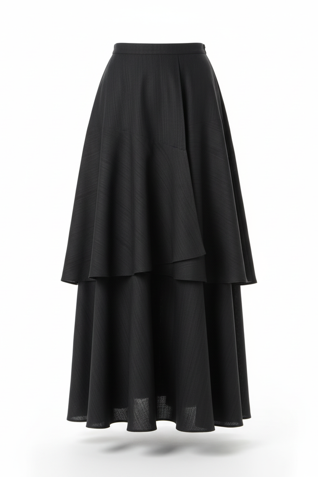 Jupe Longue Motif Feuilles Fluide Élégante