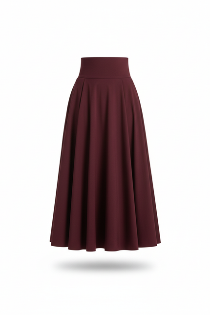 Jupe Longue Bordeaux Fluide Élégante