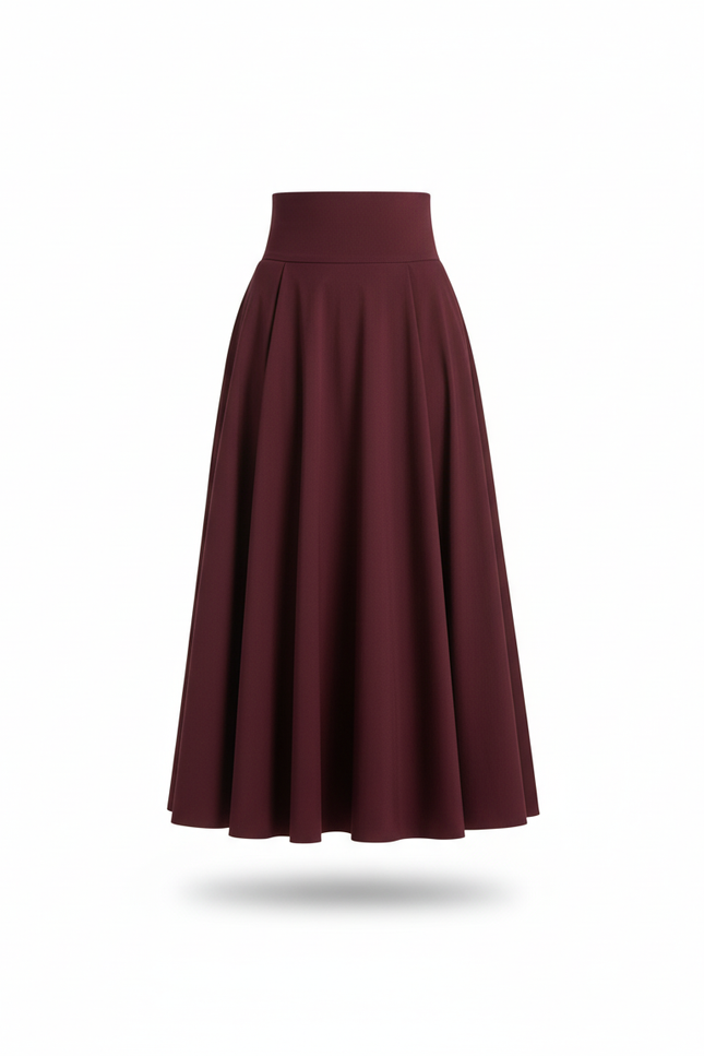 Jupe Longue Bordeaux Fluide Élégante
