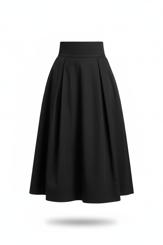 Jupe Longue Noire Plissée Chic Mode