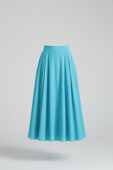 Jupe Longue Bleu Turquoise Évasée Élégante