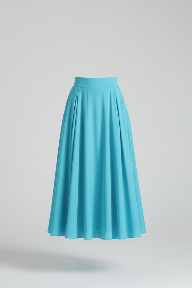 Jupe Longue Bleu Turquoise Évasée Élégante