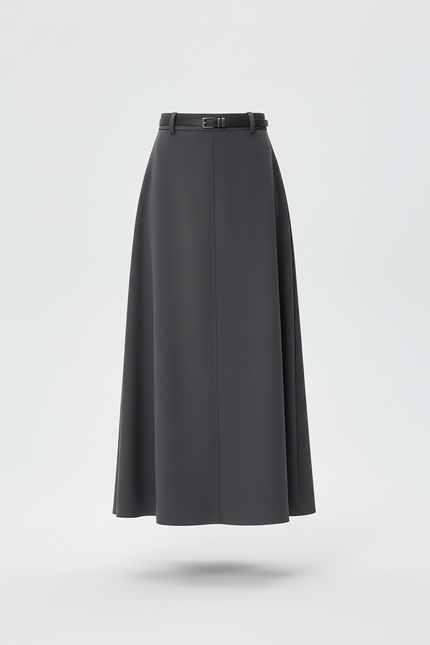 Jupe Longue Grise Fluide Élégante