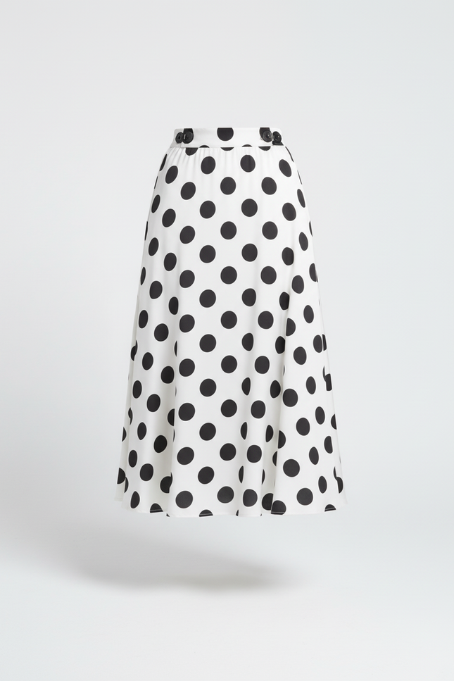 Jupe Longue Pois Noirs Vintage