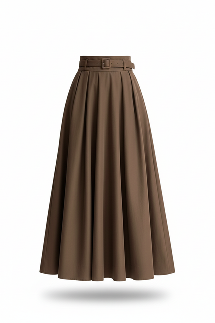 Jupe Longue Marron Fluide Élégante