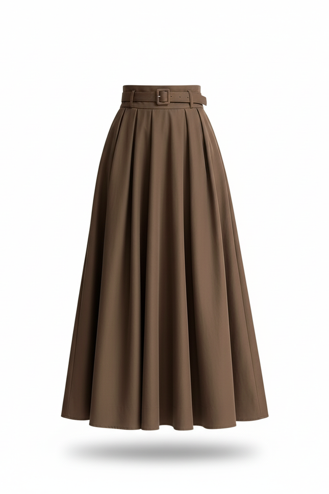 Jupe Longue Marron Fluide Élégante