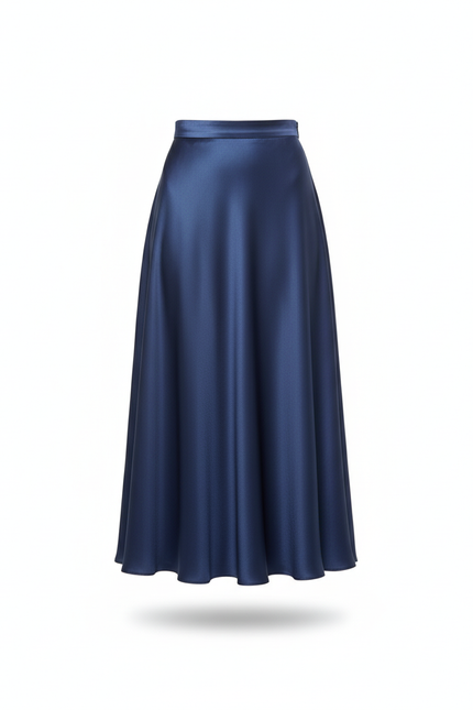 Jupe Longue Bleue Satinée Élégante