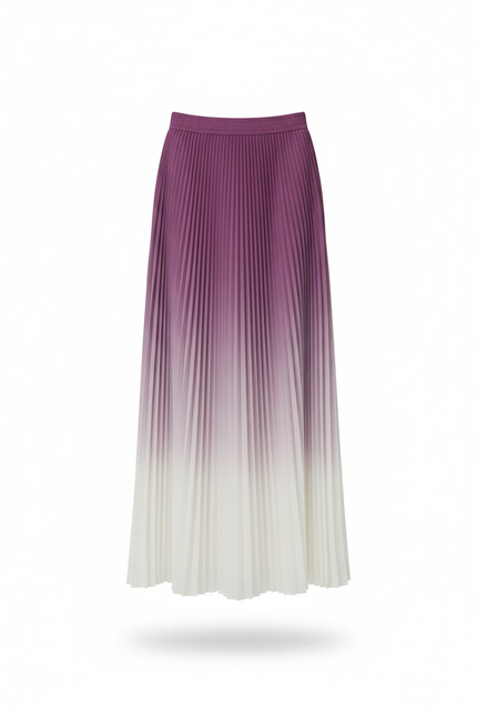 Jupe Longue Plissée Dégradée Élégante