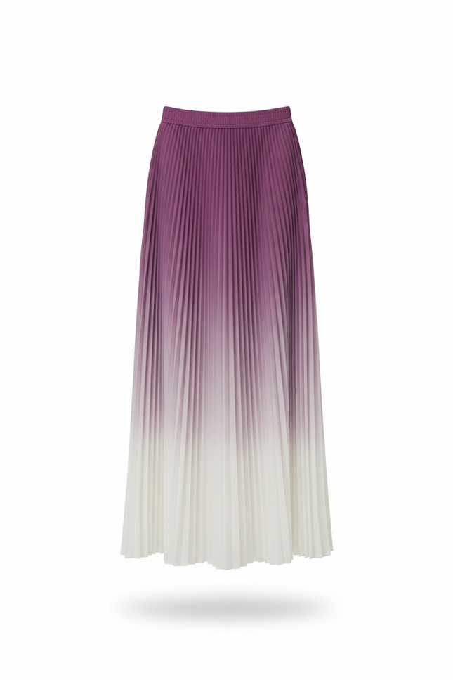 Jupe Longue Plissée Dégradée Élégante