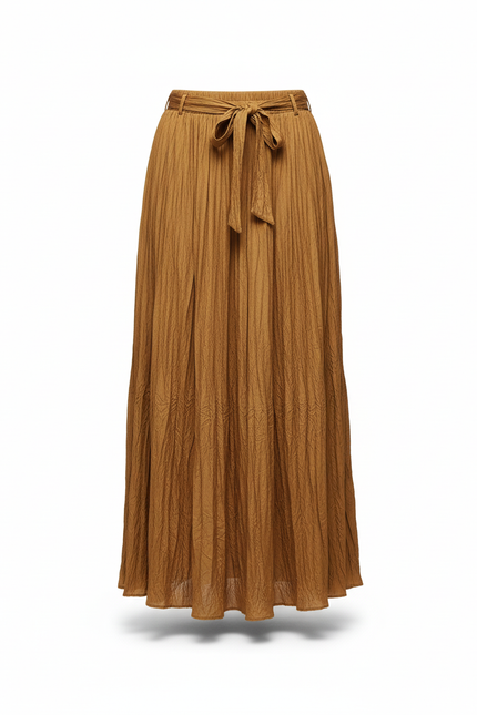 Jupe Plissée Longue Jaune